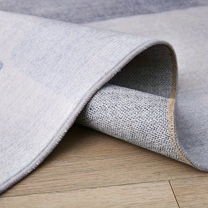 Soft grey hallway runner rug with a textured design, perfect for enhancing home decor