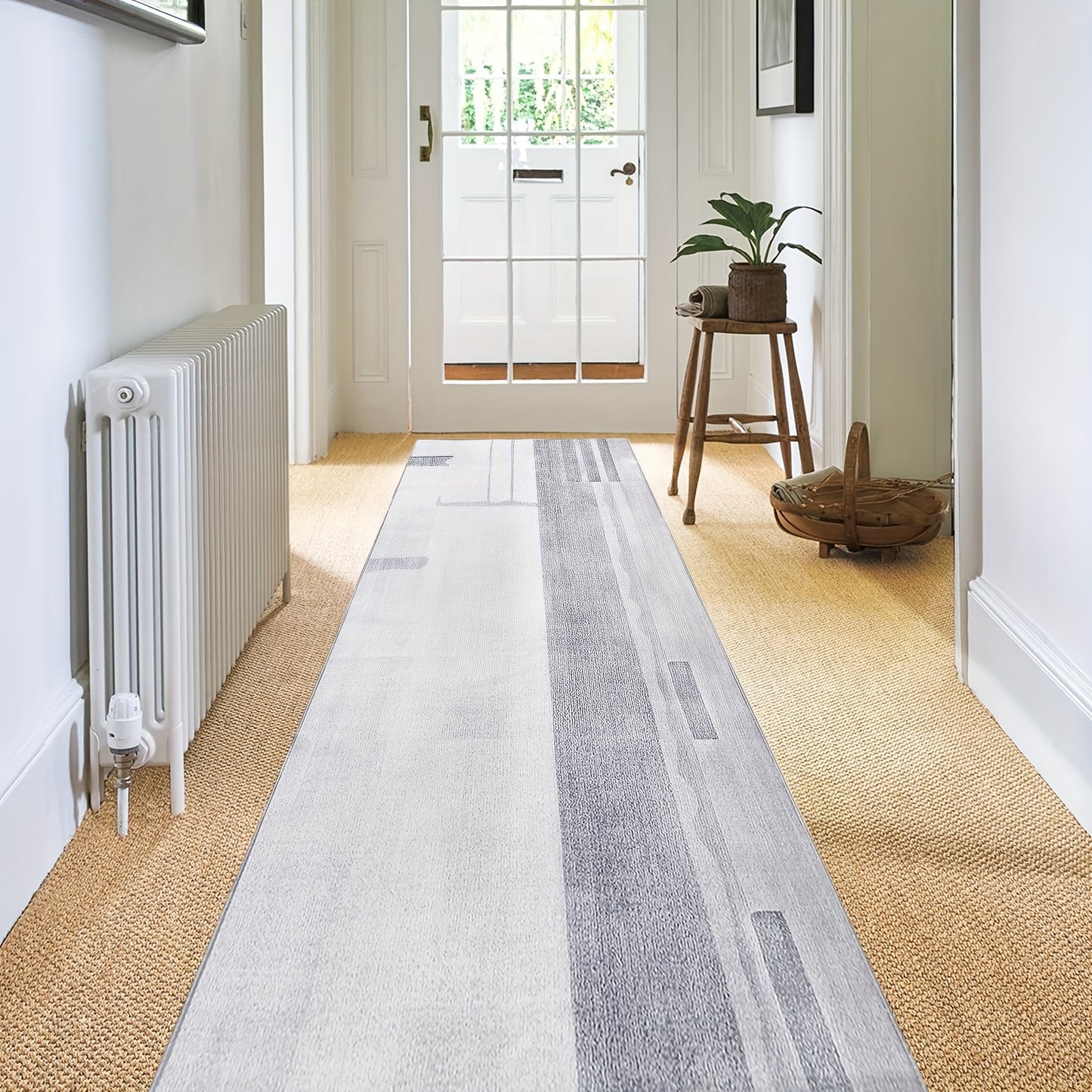 Stylish grey hallway runner rug featuring a modern design for contemporary home decor