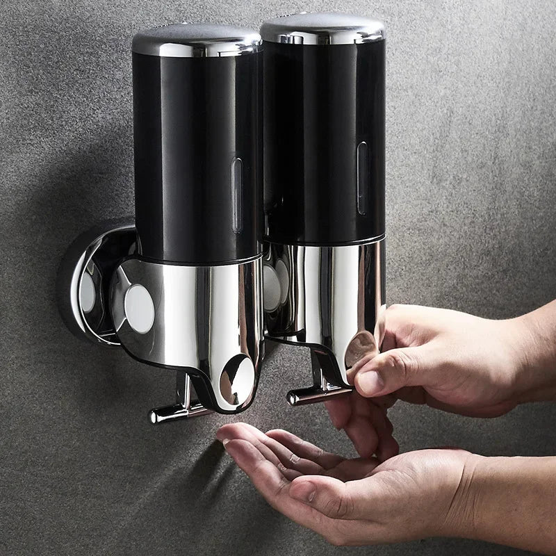 Nutshell Hand Liquid Soap Dispensers with Double Chambers for Convenient Use in Bathrooms