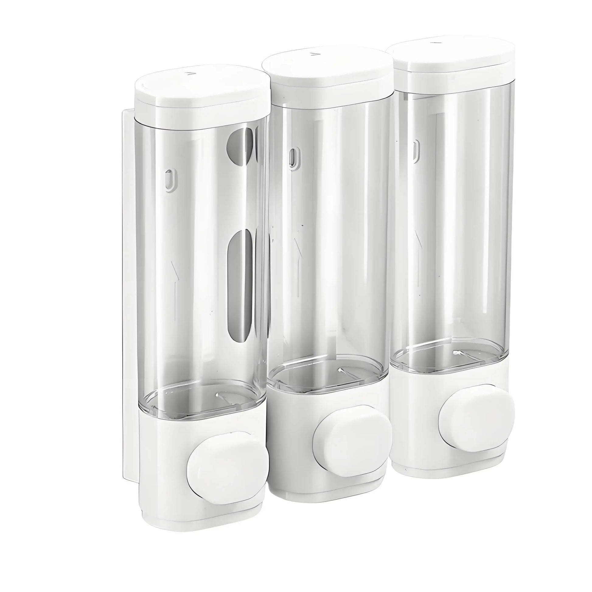 Nutshell Hand Liquid Soap Dispensers Wall-Mounted with Three Clear Containers for Easy Access