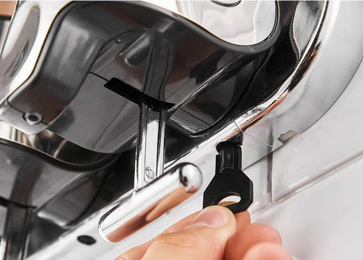 Close-up of a hand liquid soap dispenser mechanism showing easy operation and durable design