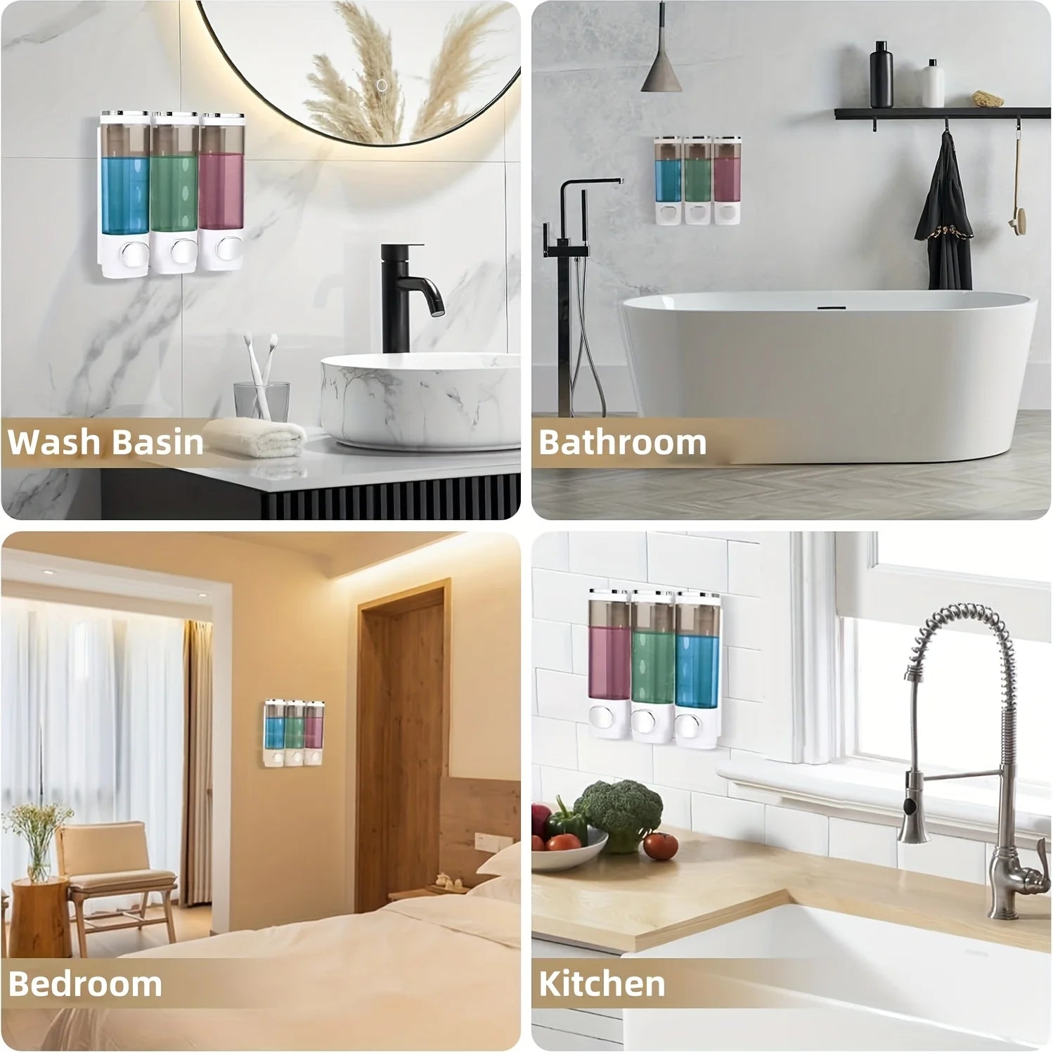 Nutshell Hand Liquid Soap Dispensers arranged for bathroom, kitchen, bedroom, and wash basin use