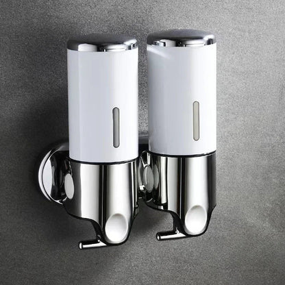 Nutshell Hand Liquid Soap Dispensers with Dual Containers for Easy Use in Bathrooms or Kitchens