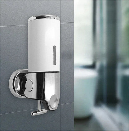 Nutshell Hand Liquid Soap Dispensers in sleek design, mounted on a bathroom wall for easy access