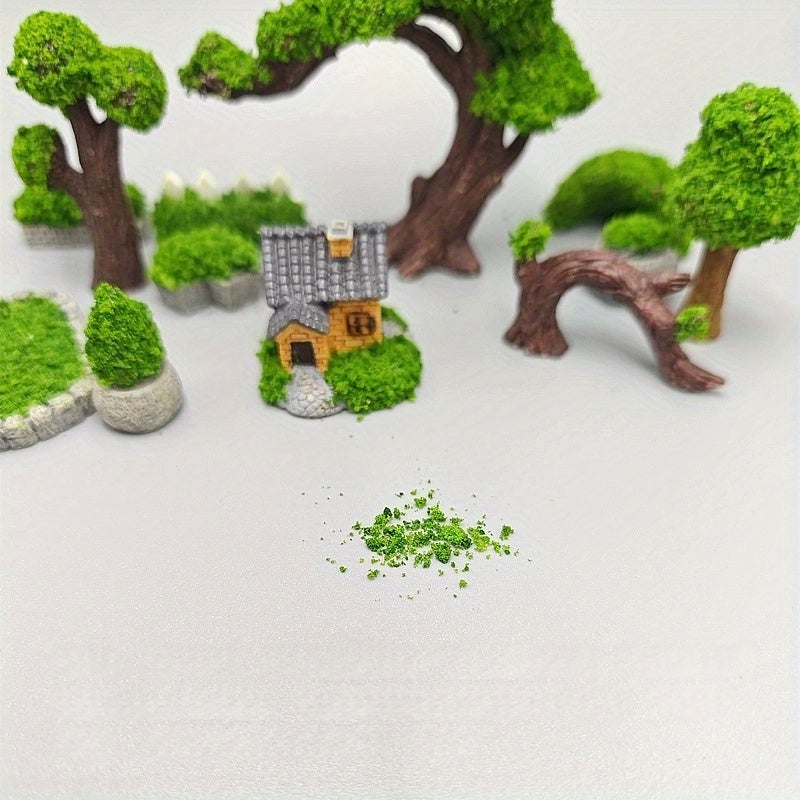 Handmade resin zen garden decor featuring miniature trees and a charming cottage for relaxation