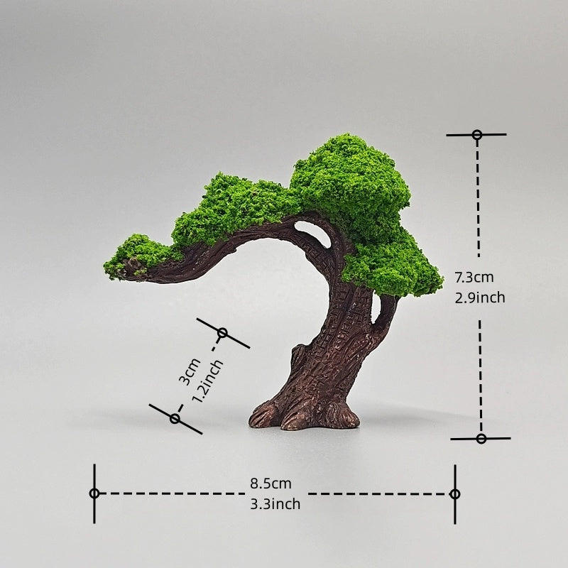 Nutshell handmade resin zen garden decor featuring a detailed bonsai tree design