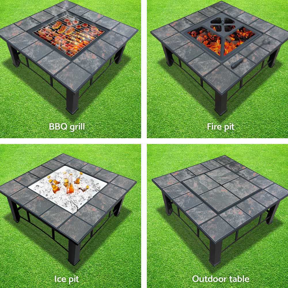 Heavy Duty 2 in 1 Fire Pit and BBQ Grill with versatile features for outdoor gatherings