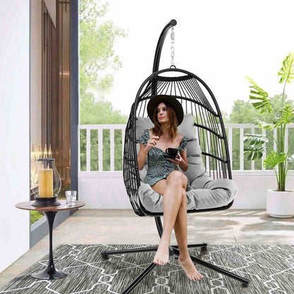 Nutshell heavy duty outdoor hanging swing chair with comfortable cushion for relaxation