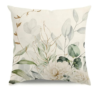 Nutshell Home Sweet Home Pillow Cases with Floral and Leaf Design for Cozy Home Decor