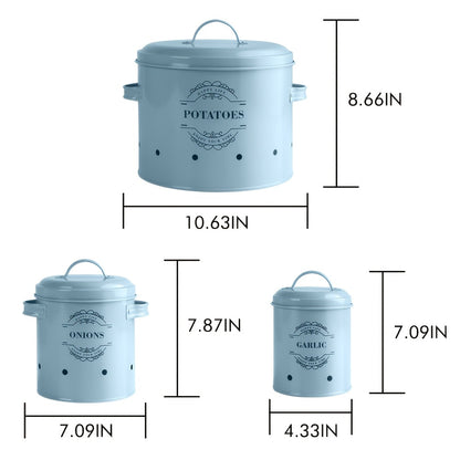 Nutshell Kitchen Organiser Set with Potato, Onion, and Garlic Containers, perfect homeware food storage solutions