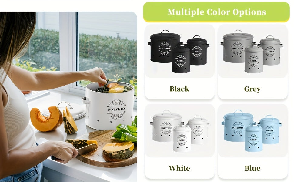 Nutshell Kitchen Organiser in multiple colors for homeware food storage solutions with fresh vegetables