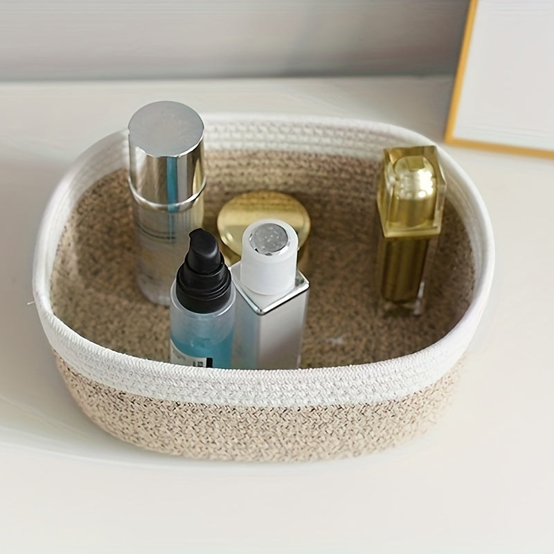 Nutshell Japanese style storage basket with skincare products organized inside for home decor