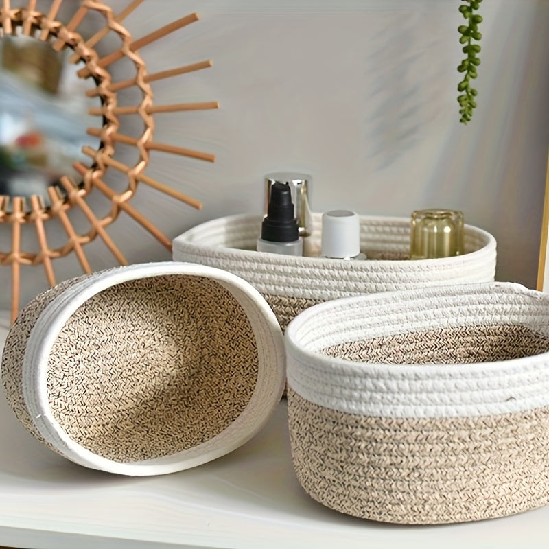Nutshell Japanese style storage basket set in natural fibers for organizing home decor