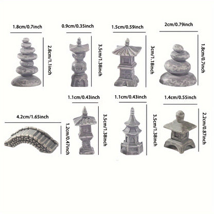 Collection of Japanese zen garden bridge models in various sizes for landscape decoration