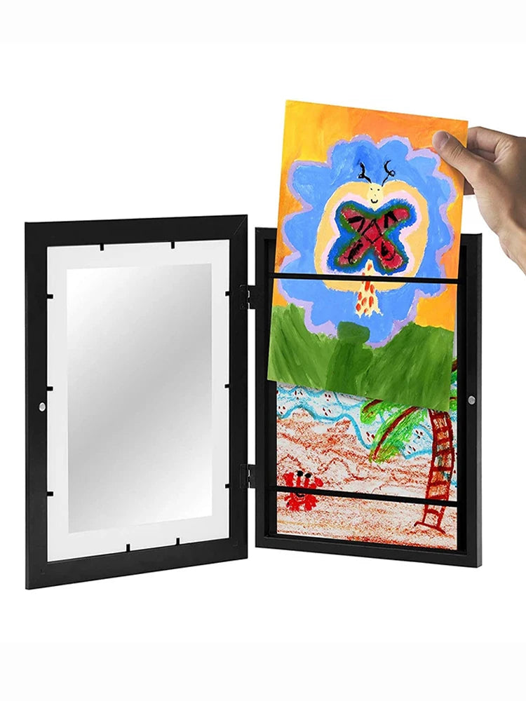 Nutshell kids art frames with magnetic front for displaying children's artwork easily