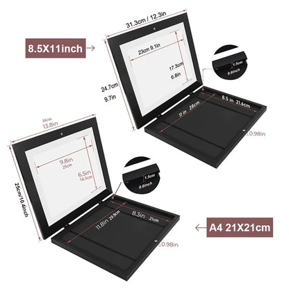 Nutshell kids art frames with magnetic front for easy artwork display in two sizes