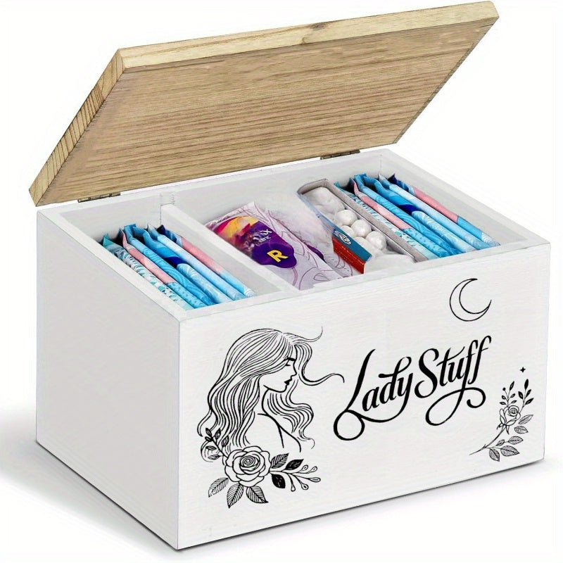 Nutshell lady stuff storage container with floral design, perfect for organizing bathroom essentials
