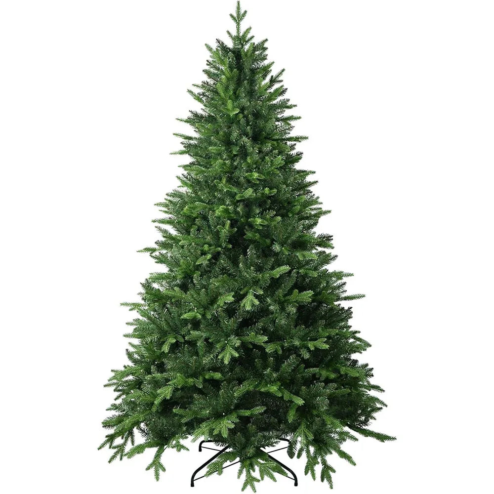 Large artificial Christmas tree with lush green branches for festive holiday decorating
