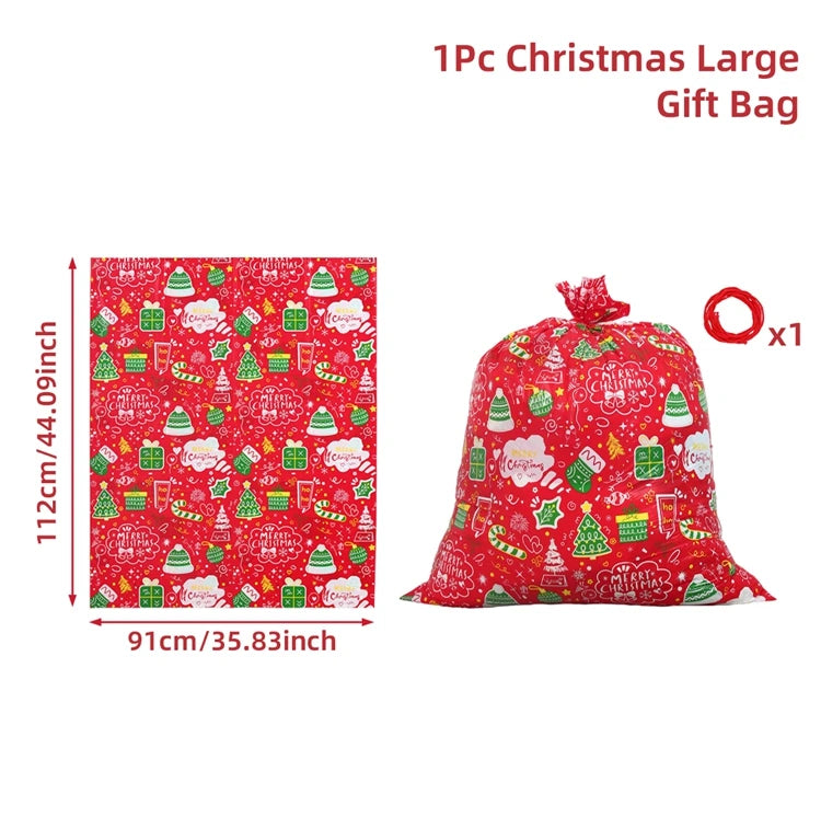 Large Christmas gift bags in festive red design for holiday gifting and celebrations