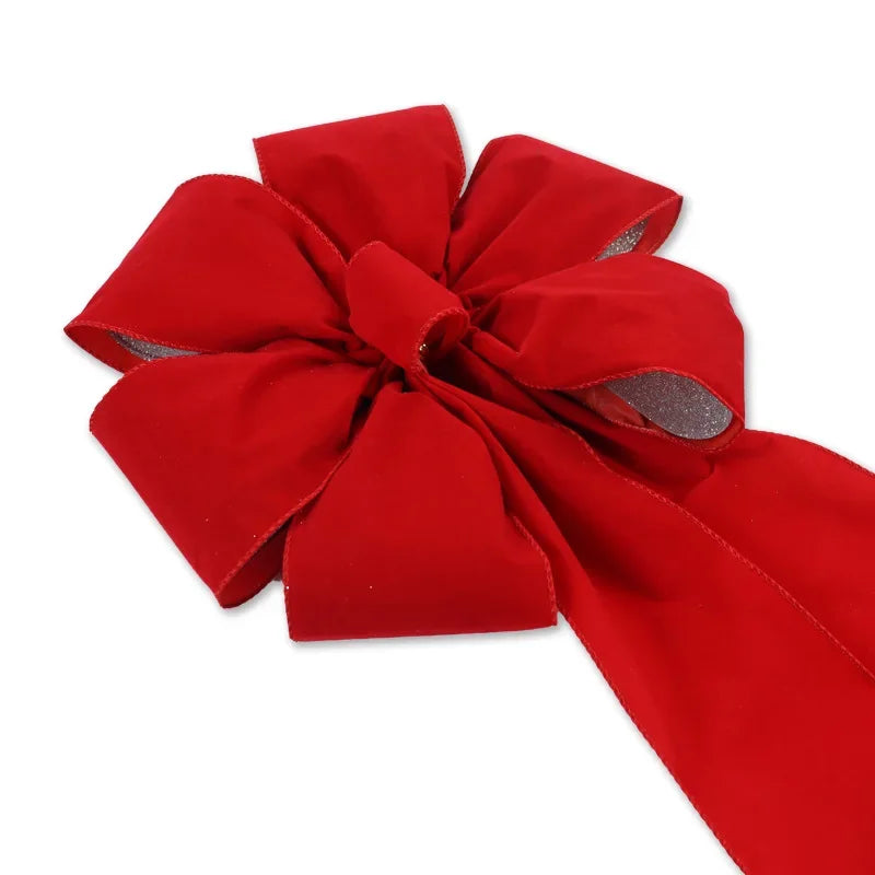 Large Red Christmas Bows Outdoor with a luxurious texture for festive decorations