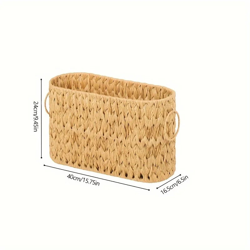 Nutshell Toilet Paper Holder Basket in Natural Color with Handles for Bathroom Storage
