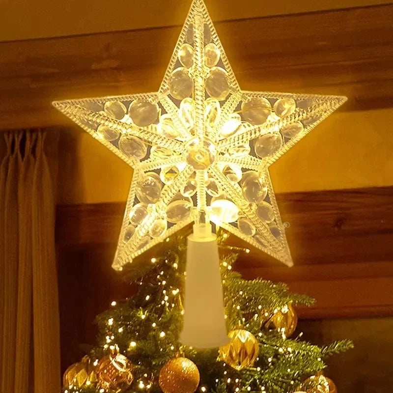 Nutshell LED Christmas tree star topper with a beautiful design and bright illumination for festive decor
