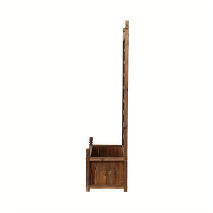 Side view of a Raised Wooden Garden Bed from Nutshell, showcasing its sturdy design and wooden finish