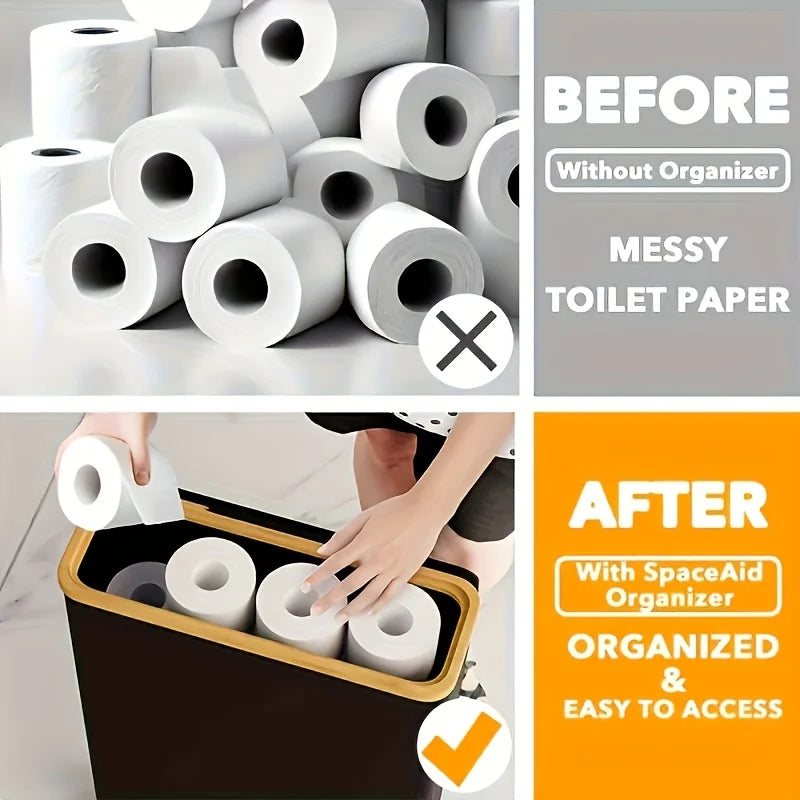 Long Roll Paper Storage Box showcasing organized toilet paper rolls for easy access