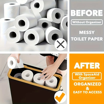 Long Roll Paper Storage Box showcasing organized toilet paper rolls for easy access