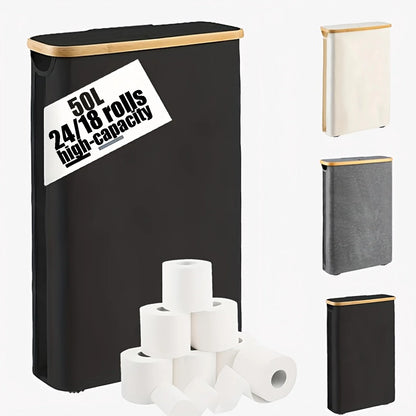 Long Roll Paper Storage Box in black for storing large rolls with high capacity