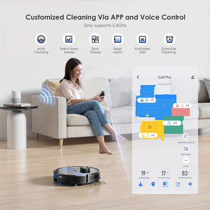 Nutshell robot vacuum and mop combo with app and voice control cleaning a hardwood floor