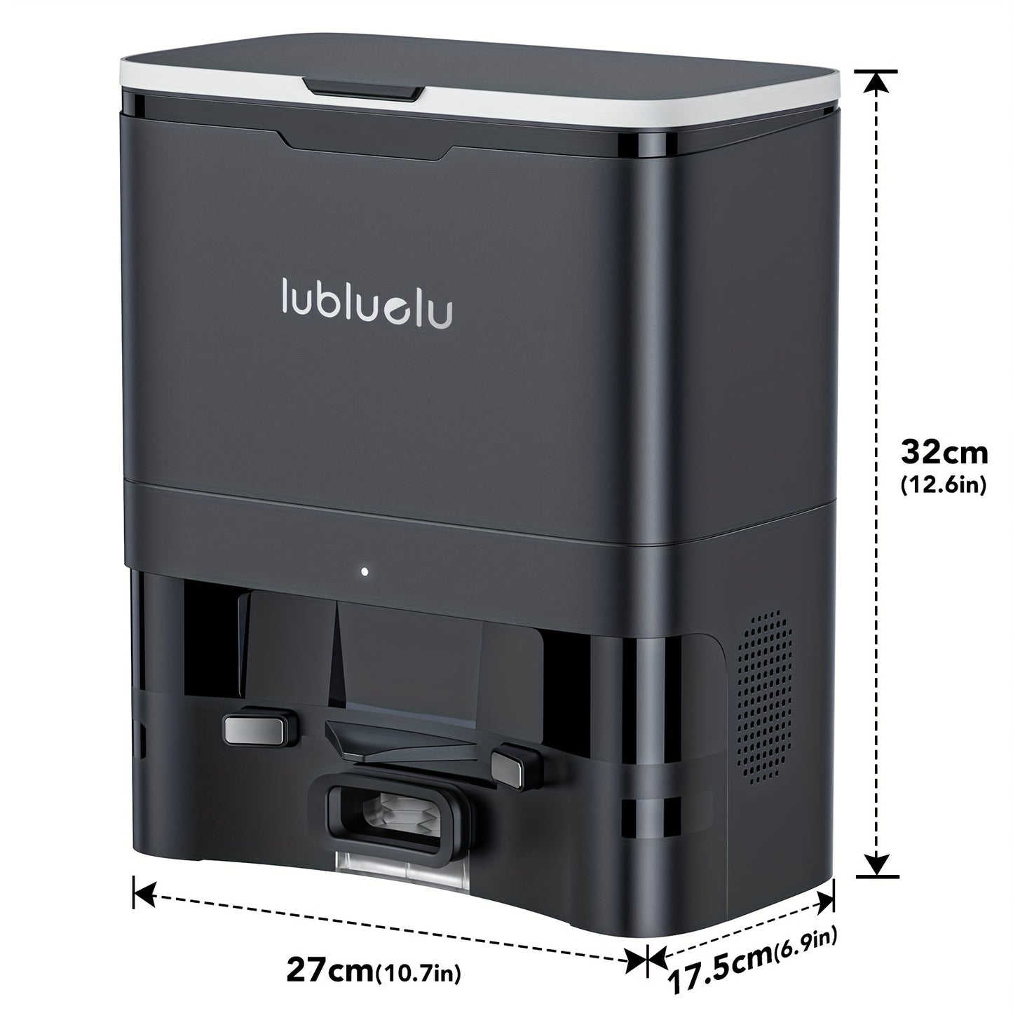 Nutshell robot vacuum and mop combo charging and cleaning dock station with compact black design
