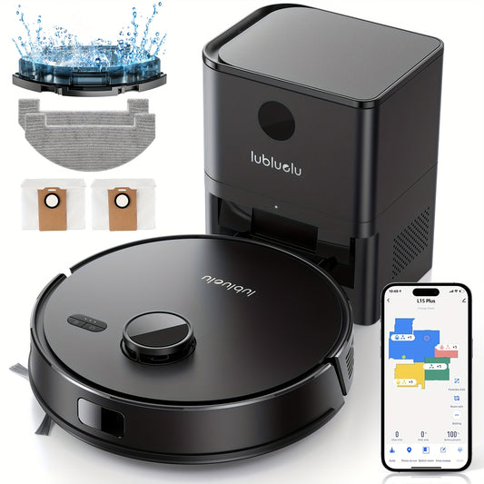 Nutshell robot vacuum and mop combo with self-cleaning station and smartphone app control