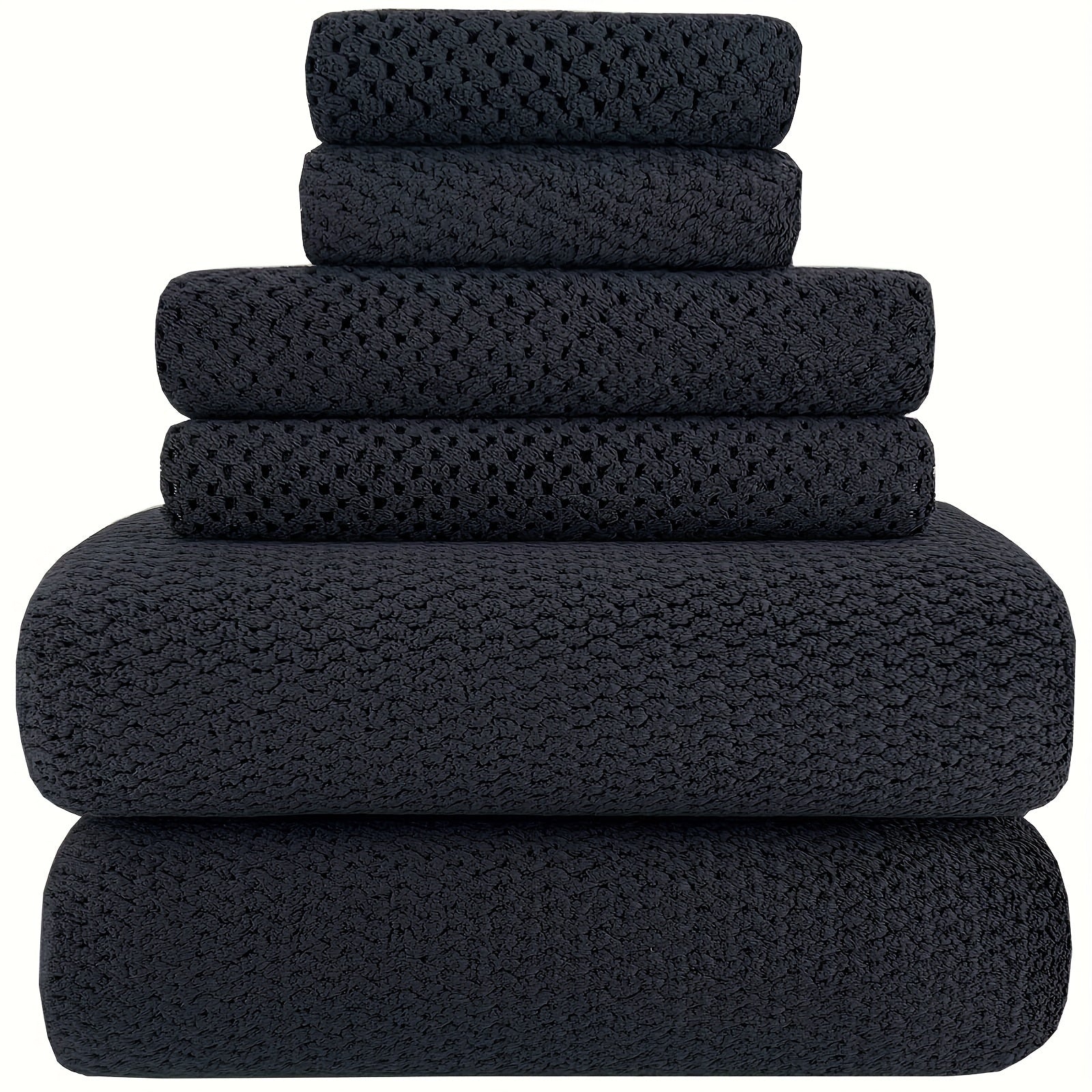 Nutshell luxury bath towel set in dark gray with a textured design for stylish bathroom decor