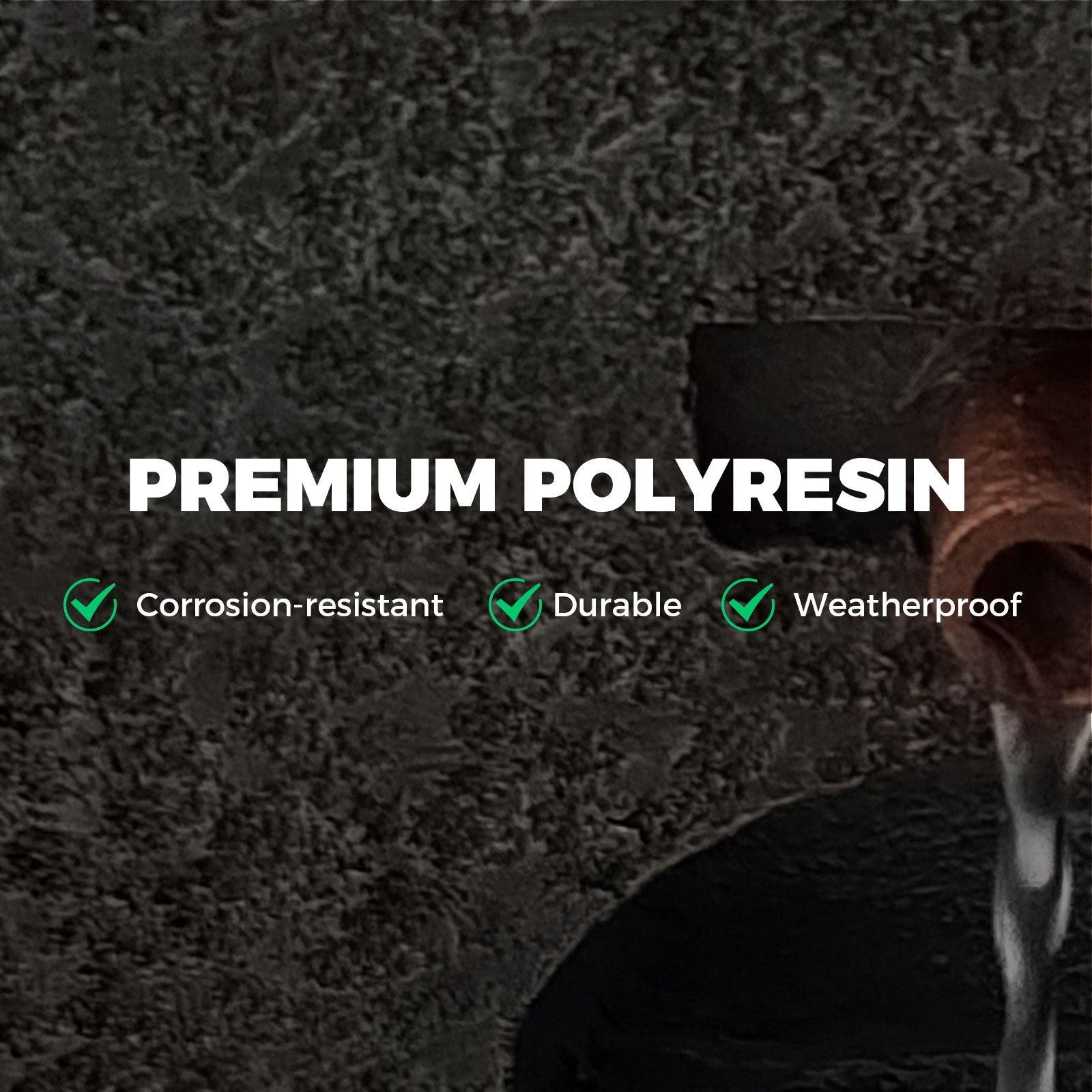 Premium polyresin solar waterfall fountain featuring corrosion-resistant, durable, and weatherproof design