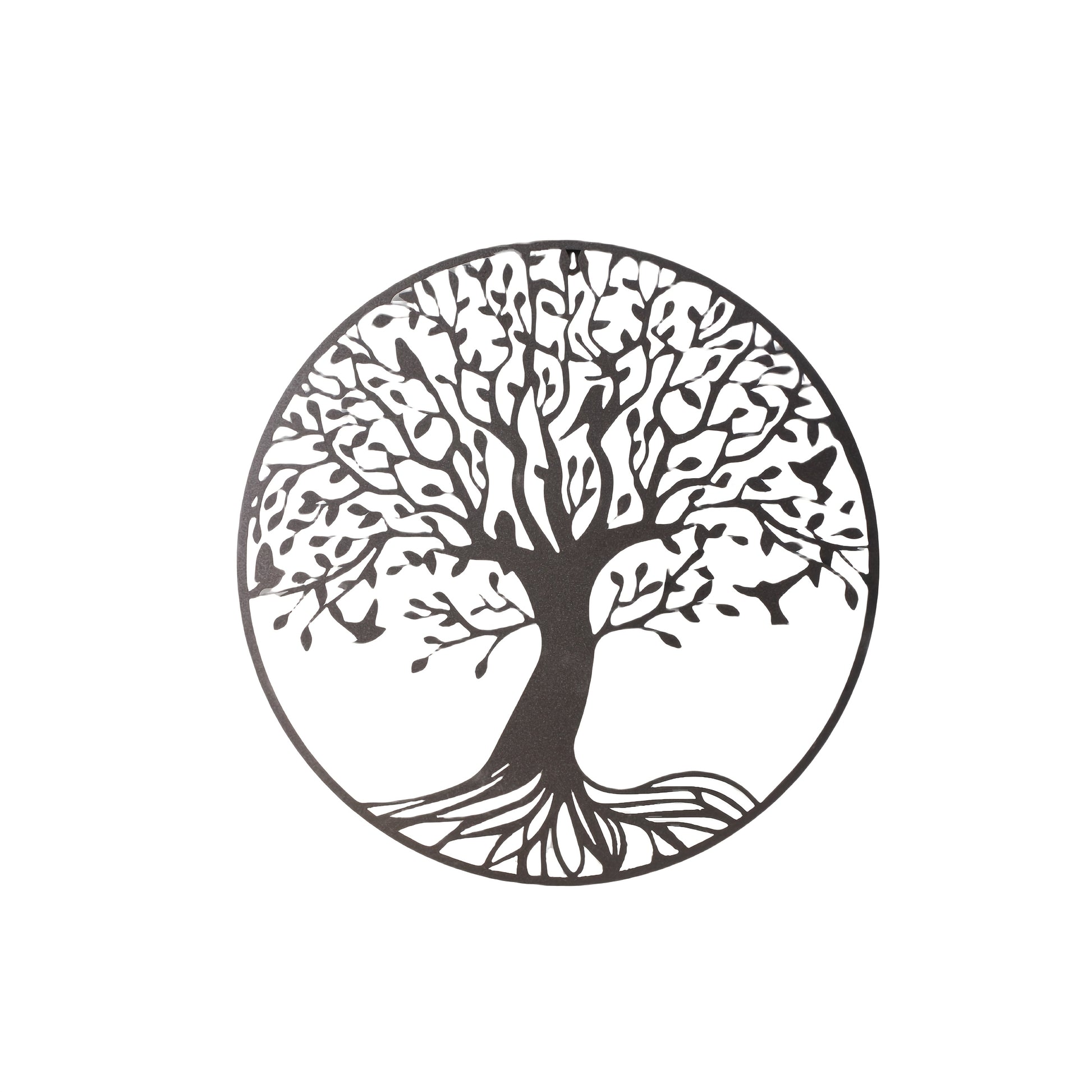 Nutshell Metal Tree of Life Wall Decor featuring intricate design and circular frame