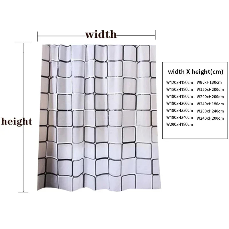 Nutshell mildew resistant bathroom shower curtain with modern geometric design for stylish decor