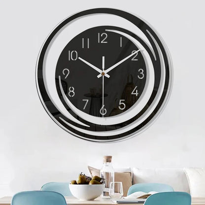 Modern acrylic wall clock with a sleek design and minimalist black face for contemporary decor