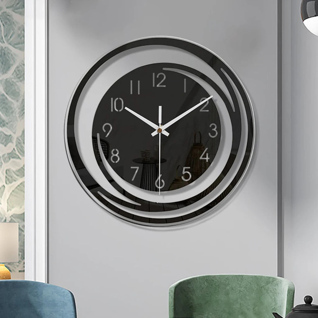 Modern acrylic wall clock with sleek design and circular face for contemporary home decor