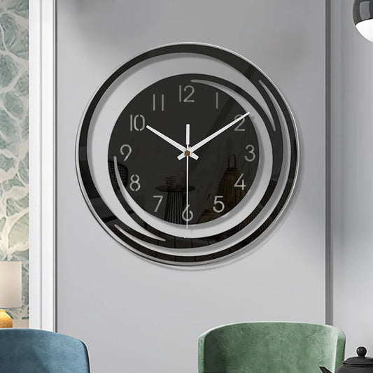 Modern acrylic wall clock with sleek design and circular face for contemporary home decor