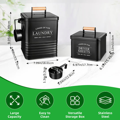 Nutshell modern farmhouse laundry storage set featuring large capacity, easy to clean metal bins