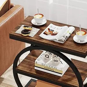 Nutshell narrow end table with storage featuring a stylish design and ample space for magazines and drinks