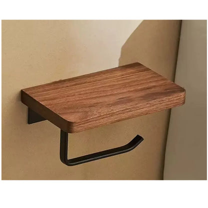 Natural Walnut Toilet Paper Holder with Sleek Design for Modern Bathrooms