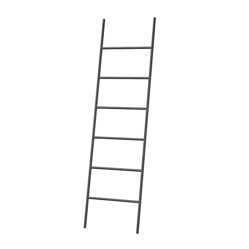 Minimalist Nordic Style Towel Rack Ladder in Black for Stylish Bathroom Organization