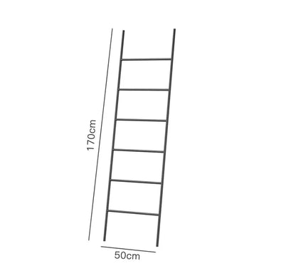 Nordic Style Towel Rack Ladder in sleek black design, measuring 170cm by 50cm for stylish bathroom storage