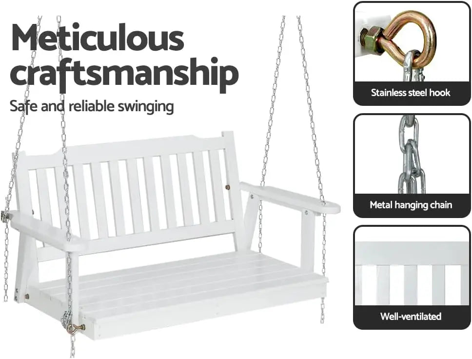 Nutshell Outdoor Porch Swing Chair with stainless steel hook and metal hanging chain for safe swinging