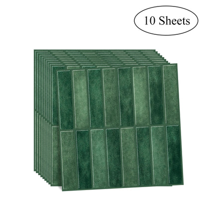 Nutshell green subway peel and stick DIY Backsplash Tiles pack of 10 sheets for kitchen renovation