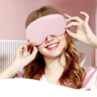 Pink Relaxation Gift Set With Travel Mug featuring a woman wearing a sleep mask and relaxing