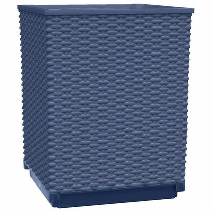 Large blue grey planters for indoor use with a textured, woven design that enhances home décor