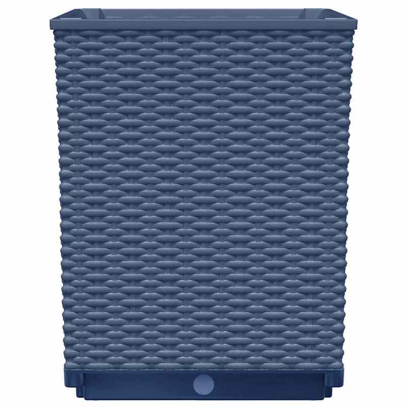 Large blue grey planters for indoor use with a textured woven design